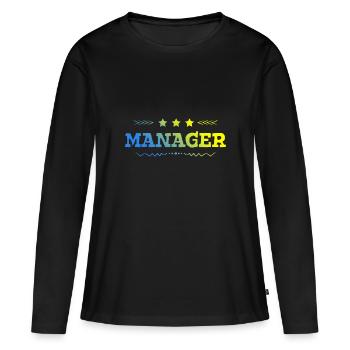 Manager Beruf - Frauen Premium Bio Langarmshirt - Schwarz - Vorne - Julia (174cm)