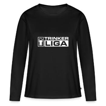 Trinker Liga - Frauen Premium Bio Langarmshirt - Schwarz - Vorne - Julia (174cm)
