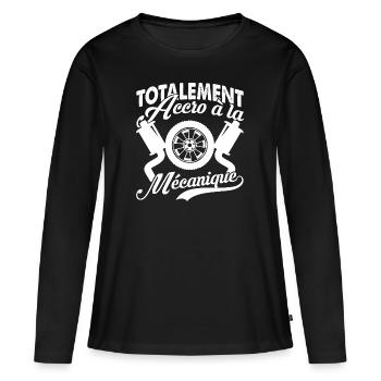 Mécanique - T-shirt manches longues Premium bio Femme - noir - Devant - Julia (174cm)