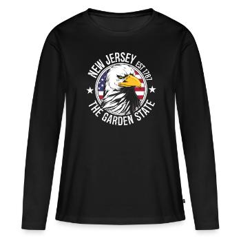 New Jersey - T-shirt manches longues Premium bio Femme - noir - Devant - Julia (174cm)