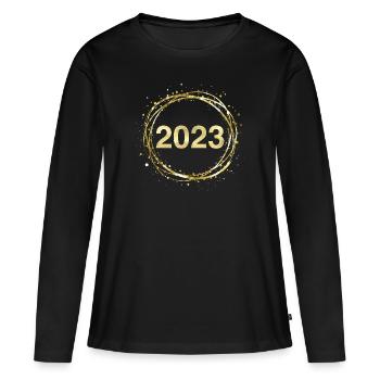 2023 - T-shirt manches longues Premium bio Femme - noir - Devant - Julia (174cm)
