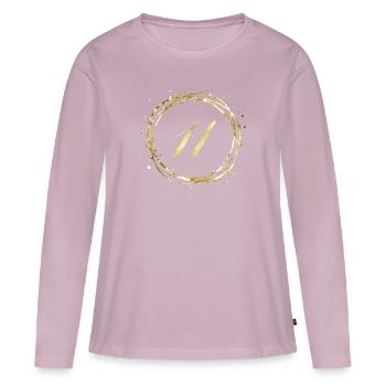 11 - Frauen Premium Bio Langarmshirt - Altrosa - Vorne - Julia (174cm)