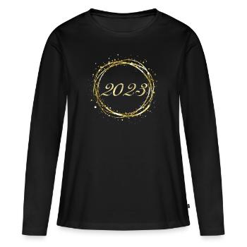 2023 - T-shirt manches longues Premium bio Femme - noir - Devant - Julia (174cm)