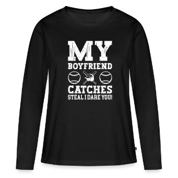 Baseball Baseball Ami Joueur de baseball - T-shirt manches longues Premium bio Femme - noir - Devant - Julia (174cm)