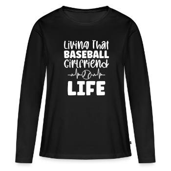 Baseball Baseball Ami Joueur de baseball - T-shirt manches longues Premium bio Femme - noir - Devant - Julia (174cm)