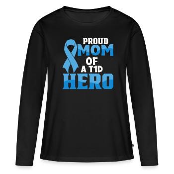 Diabetes Awareness Blue Diabetes Band Diabetes - Women's Premium Organic Long Sleeve Shirt - black - Front - Julia (174cm)