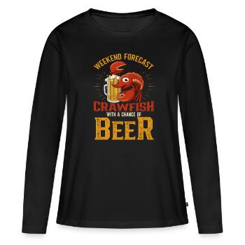 Cuisine cajun et écrevisse homard - T-shirt manches longues Premium bio Femme - noir - Devant - Julia (174cm)