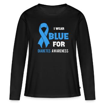 Diabetes Awareness Blue Diabetes Band Diabetes - Women's Premium Organic Long Sleeve Shirt - black - Front - Julia (174cm)