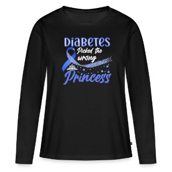 Diabetes Awareness Blue Diabetes Band Diabetes - Women's Premium Organic Long Sleeve Shirt - black - Front - Julia (174cm)