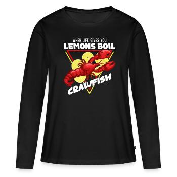 Cuisine cajun et écrevisse homard - T-shirt manches longues Premium bio Femme - noir - Devant - Julia (174cm)