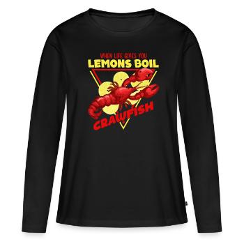 Cuisine cajun et écrevisse homard - T-shirt manches longues Premium bio Femme - noir - Devant - Julia (174cm)