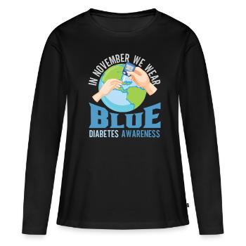 Diabetes Awareness Blue Diabetes Band Diabetes - Women's Premium Organic Long Sleeve Shirt - black - Front - Julia (174cm)