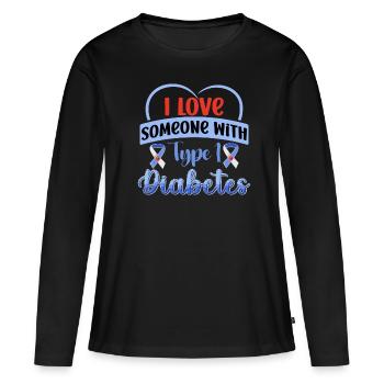 Diabetes Awareness Blue Diabetes Band Diabetes - Women's Premium Organic Long Sleeve Shirt - black - Front - Julia (174cm)