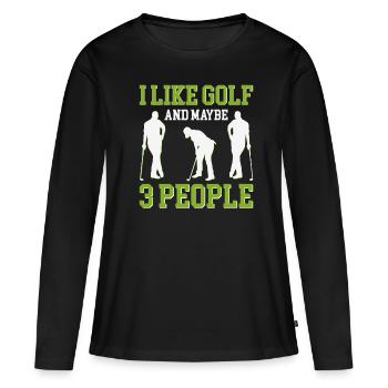 Golf Golfing Golfer Golfer Golf Club - T-shirt manches longues Premium bio Femme - noir - Devant - Julia (174cm)