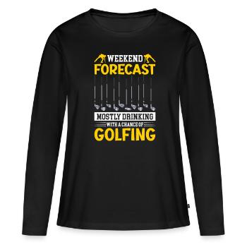 Golf Golfing Golfer Golfer Golf Club - T-shirt manches longues Premium bio Femme - noir - Devant - Julia (174cm)