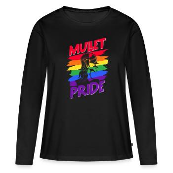Mullet Coiffure Vokuhila Coiffure - T-shirt manches longues Premium bio Femme - noir - Devant - Julia (174cm)