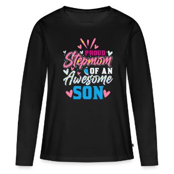 Belle-mère - T-shirt manches longues Premium bio Femme - noir - Devant - Julia (174cm)