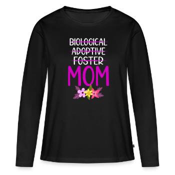 Belle-mère - T-shirt manches longues Premium bio Femme - noir - Devant - Julia (174cm)