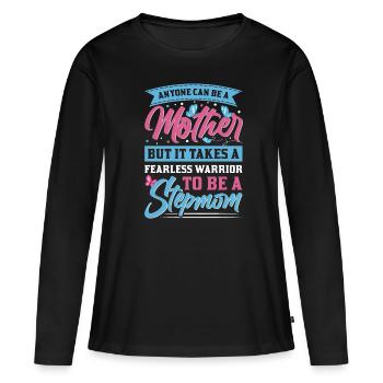 Belle-mère - T-shirt manches longues Premium bio Femme - noir - Devant - Julia (174cm)