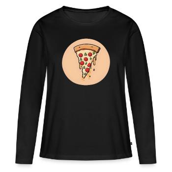 Pepperoni fondant - T-shirt manches longues Premium bio Femme - noir - Devant - Julia (174cm)