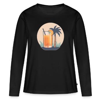 Tropical enjoyment - Women's Premium Organic Long Sleeve Shirt - black - Front - Julia (174cm)