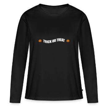 T-shirt aigre-doux cadeau / idée d’Halloween - T-shirt manches longues Premium bio Femme - noir - Devant - Julia (174cm)