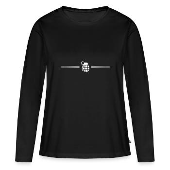 Granate Linie icon - Frauen Premium Bio Langarmshirt - Schwarz - Vorne - Julia (174cm)