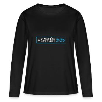Cancun 2023 - T-shirt manches longues Premium bio Femme - noir - Devant - Julia (174cm)