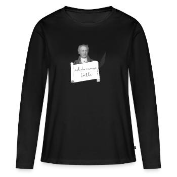 ach du meine Goethe - Frauen Premium Bio Langarmshirt - Schwarz - Vorne - Julia (174cm)