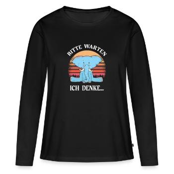 Ich denke Programmierer Computer Nerd Sprüche cool - Frauen Premium Bio Langarmshirt - Schwarz - Vorne - Julia (174cm)