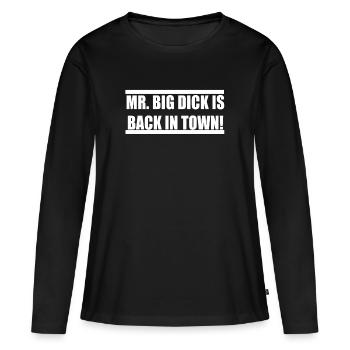 M. Big Dick est de retour en ville - T-shirt manches longues Premium bio Femme - noir - Devant - Julia (174cm)