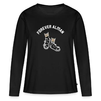 Chaussettes Forever Alman avec sandales - T-shirt manches longues Premium bio Femme - noir - Devant - Julia (174cm)