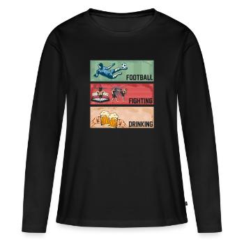 football combat boire - T-shirt manches longues Premium bio Femme - noir - Devant - Julia (174cm)