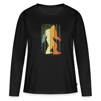 Équipe de recherche Sasquatch Bigfoot Sasquatch - T-shirt manches longues Premium bio Femme - noir - Devant - Julia (174cm)