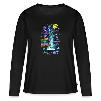 Statue der Freiheit - Frauen Premium Bio Langarmshirt - Schwarz - Vorne - Julia (174cm)