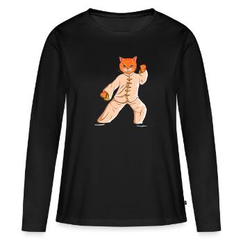 Professeur de Tai Chi Tai Chi Chat - T-shirt manches longues Premium bio Femme - noir - Devant - Julia (174cm)