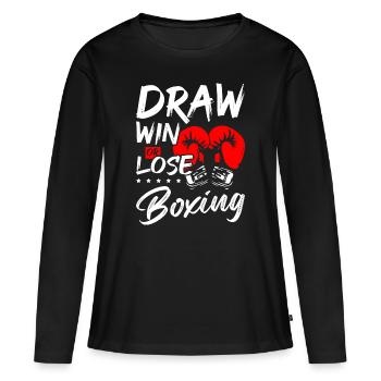Match nul, victoire ou défaite, boxe - T-shirt manches longues Premium bio Femme - noir - Devant - Julia (174cm)
