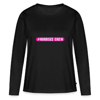 Équipage de la mer du Nord - T-shirt manches longues Premium bio Femme - noir - Devant - Julia (174cm)