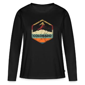 Colorado ski ski station de ski ski vacances skis - T-shirt manches longues Premium bio Femme - noir - Devant - Julia (174cm)
