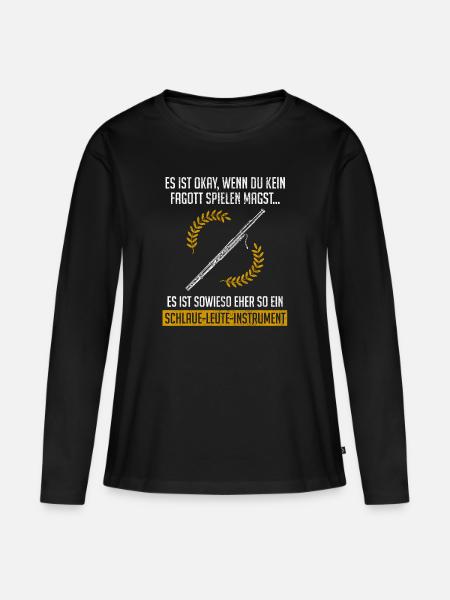 Fagott Spielen Design - Frauen Premium Bio Langarmshirt - Schwarz