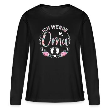 Du wirst Oma Geschenk - Frauen Premium Bio Langarmshirt - Schwarz - Vorne - Julia (174cm)