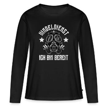 Windeldienst Windeln wechseln - Frauen Premium Bio Langarmshirt - Schwarz - Vorne - Julia (174cm)