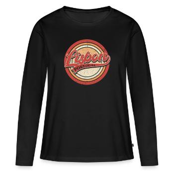 Lissabon Portugal - Frauen Premium Bio Langarmshirt - Schwarz - Vorne - Julia (174cm)