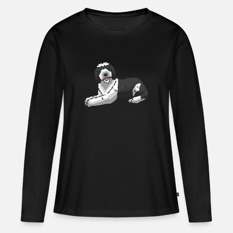 Cane Da sheepadoodle - Maglia a maniche lunghe ecologica premium da donna - nero