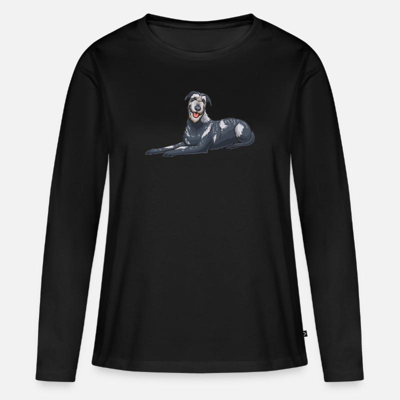 Irischer Wolfshund Hund - Frauen Premium Bio Langarmshirt - Schwarz