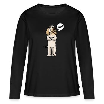 Spinone italiano chien - T-shirt manches longues Premium bio Femme - noir - Devant - Julia (174cm)