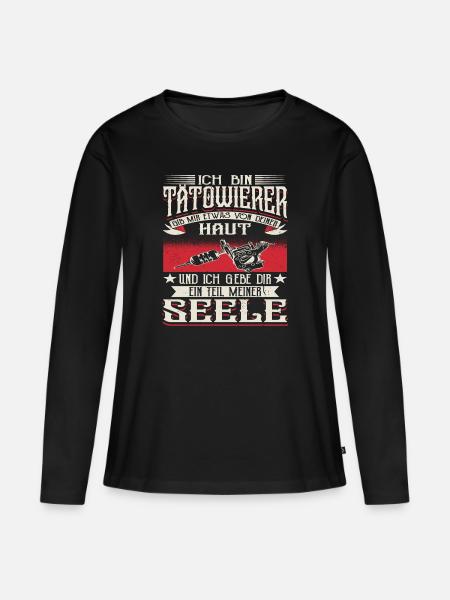 Tätowierer Tätowiererin Tattoos - Frauen Premium Bio Langarmshirt - Schwarz