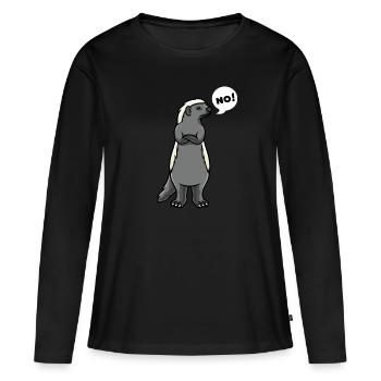 Miel Blaireau Ratel Mustelidae - T-shirt manches longues Premium bio Femme - noir - Devant - Julia (174cm)