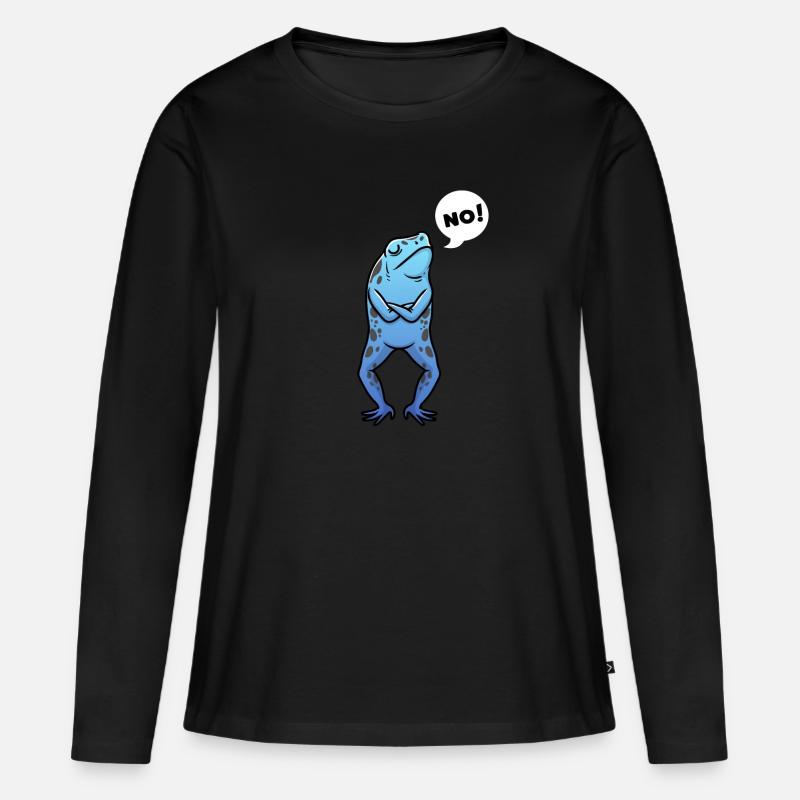 Baumsteigerfrosch Pfeilgiftfrosch Frosch - Frauen Premium Bio Langarmshirt - Schwarz