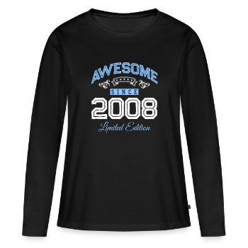 2008 awesome since - Frauen Premium Bio Langarmshirt - Schwarz - Vorne - Julia (174cm)